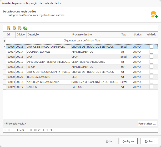 EDI Builder - Listagem de Projetos