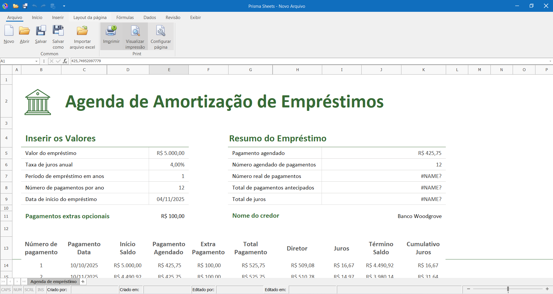 Prisma Sheets - Construa planilhas com integração nativa aos dados do sistema